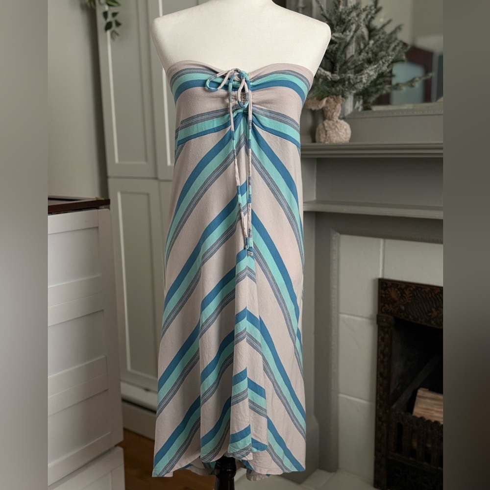 Patagonia Teal and Gray Organic Cotton High-Low Dress / Skirt